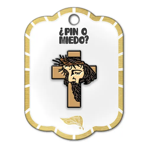 Pin metálico Jesús y Cruz