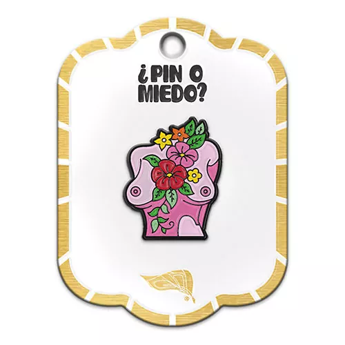 Pin metálico torso floral